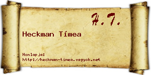 Heckman Tímea névjegykártya